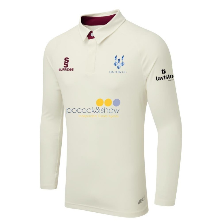 City of Ely CC - Ergo Long Sleeve Maroon Trim Shirt