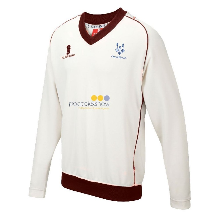 City of Ely CC - Long Sleeve Sweater Maroon Trim